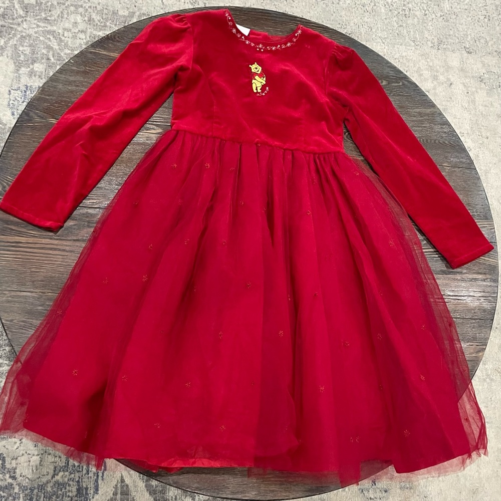 Vintage Disney Store Winnie the Pooh Holiday Christmas Dress - Sz 10/12